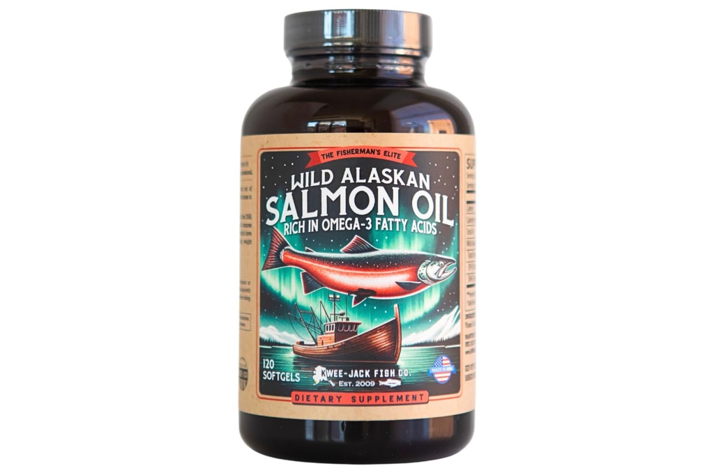 Wild Alaskan Salmon Fish Oil Omega 3 Supplément pour les humains EPA et DHA.