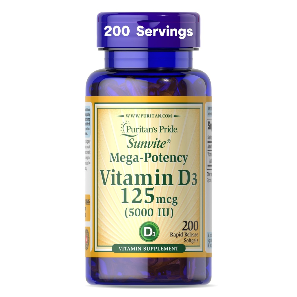 La fierté de Puritan Vitamine D3 5000 UI Gels doux, 0.3 Ounce