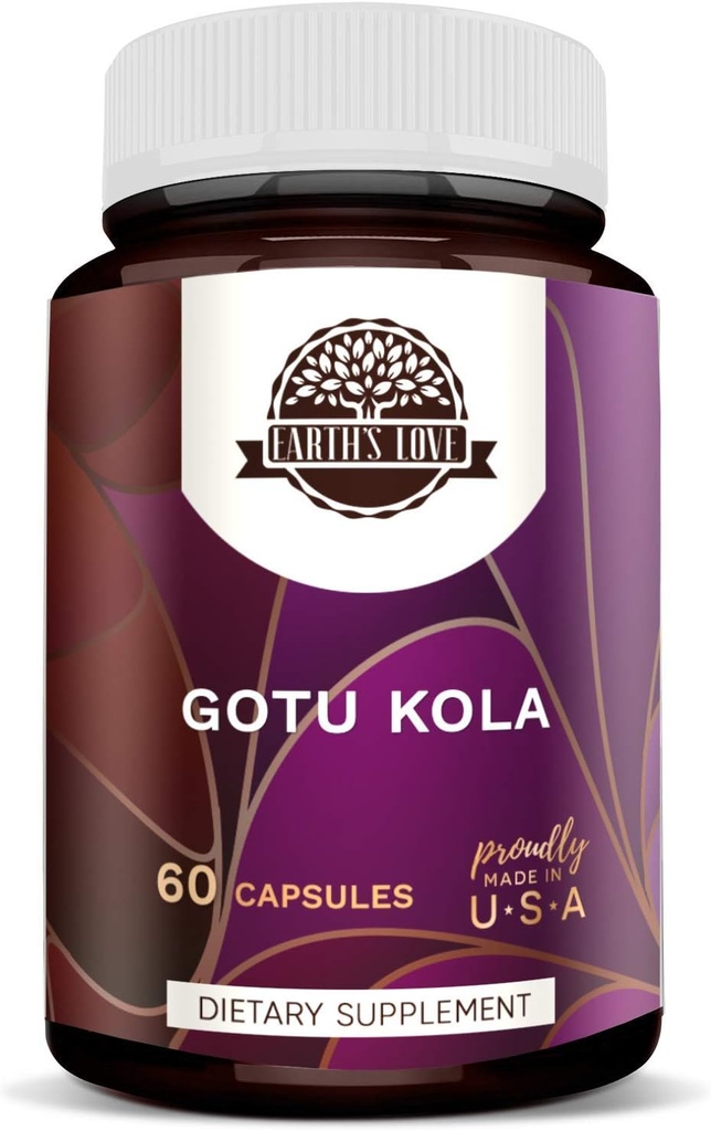 L'amour de la Terre - Gotu Kola 60 Capsules, 500 mg, Gotu Kola (Centella Asiatica) Herbe séchée (60 Capsules)
