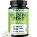 Enzimas Digestivas con Probióticos.com Salud Digestiva para Mujeres y Hombres.com Mezcla de Enzimas de 400 mg con Cepas Probióticas para la Digestión y la Salud Intestinal.com Végétariano 60 Cápsulas