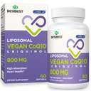 Liposomal Ubiquinol CoQ10 800 MG Softgel, High Absorption CoQ10 Ubiquinol Supplement, Active Coenzym Q10 800mg, Leistungsstarkes Antioxidans für Herz- und Hirnfunktion, Energieproduktion, 60 Vegan Softgels