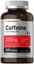 Horbäach Koffein Pillen 220mg mit grünem Tee | 500 Tabletten | Vegetarisch, Non-GMO & Gluten Kostenlos