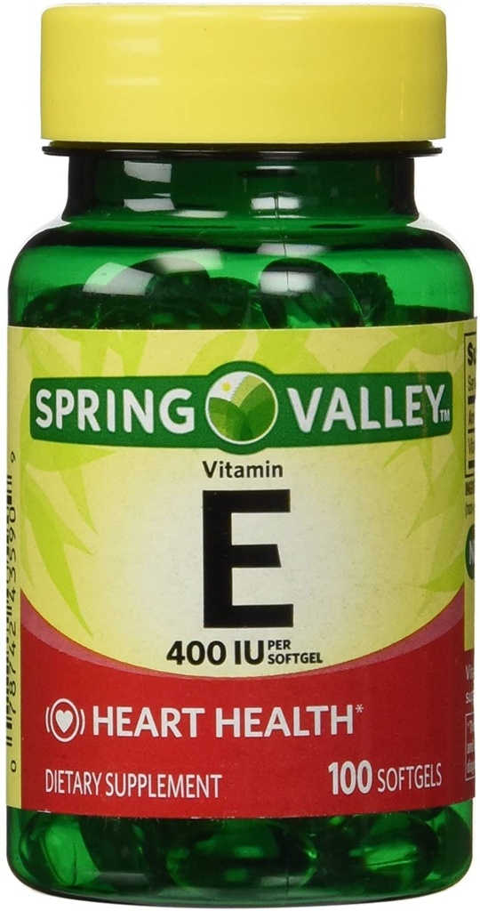 Spring Valley - Vitamine E 400 UI, soluble dans l'eau, 100 softgels