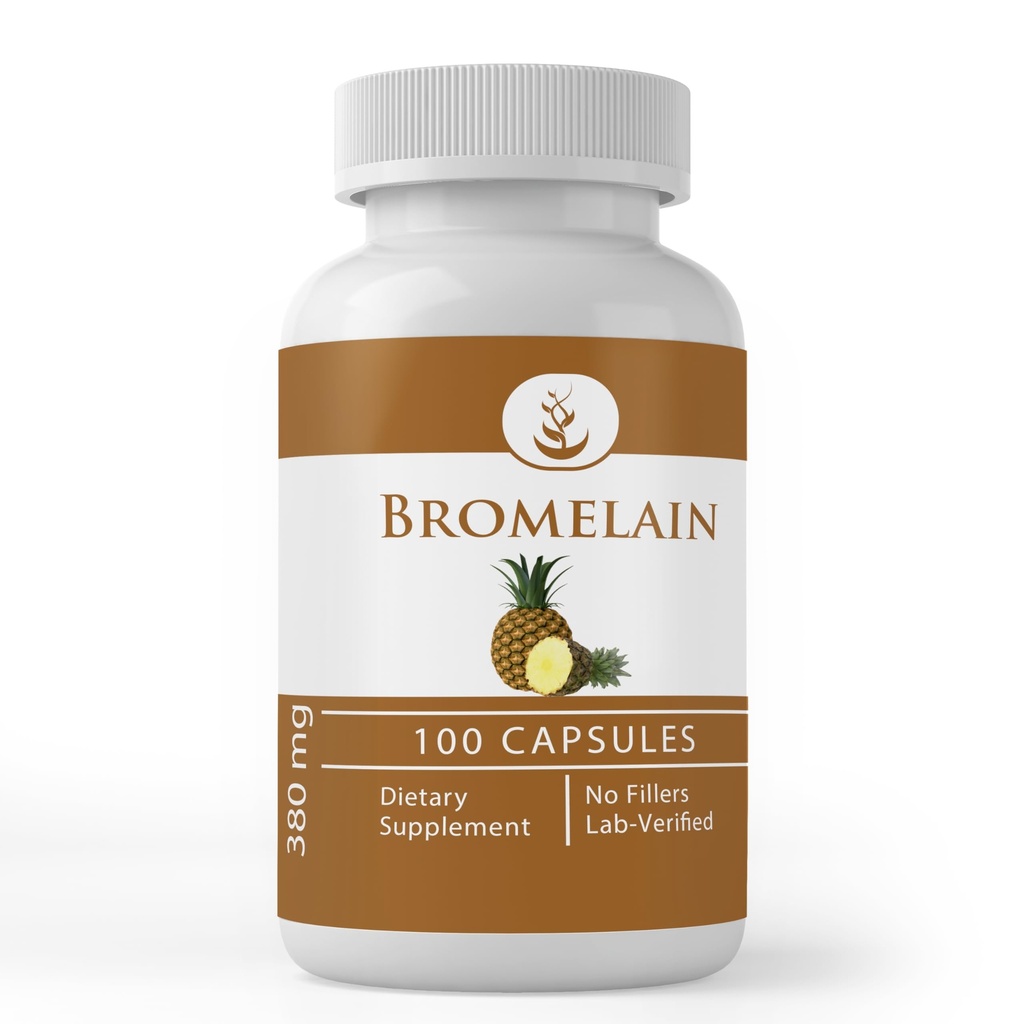 Pure Original Zutaten Bromelain, (100 Kapseln) Immer rein, keine Zusatzstoffe oder Füllstoffe, Lab Verified
