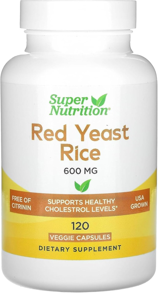 SuperNutrition Rote Hefe Reis, 600 mg, 120 Veggie Kapseln