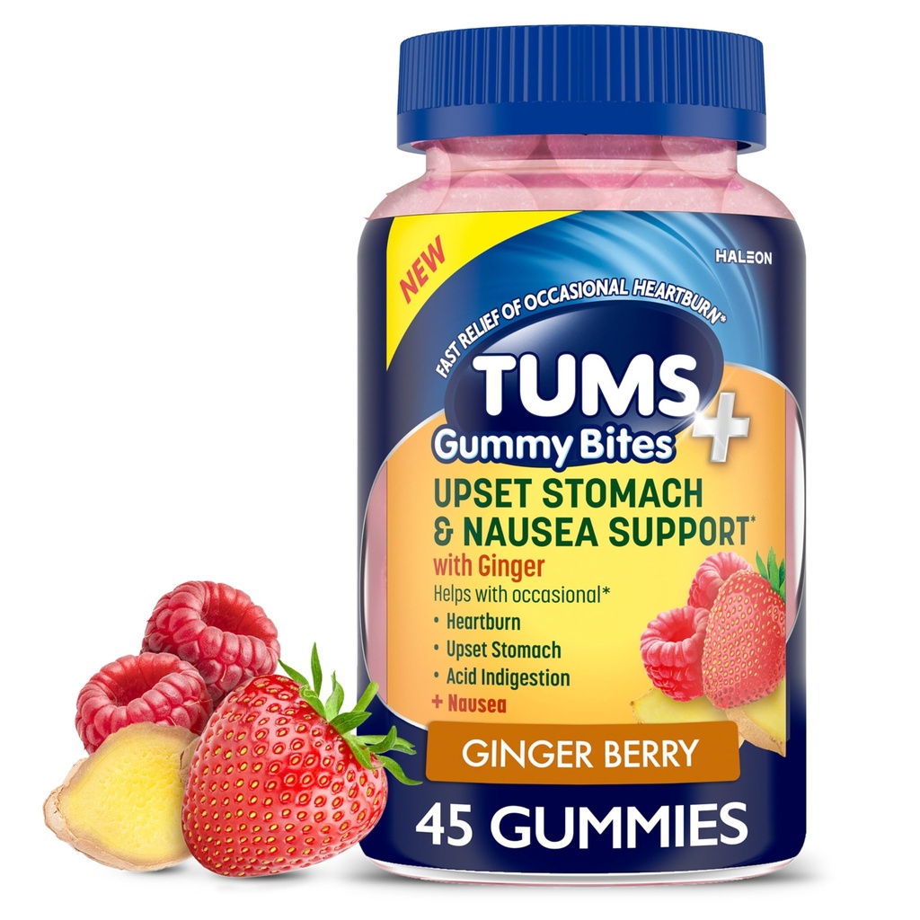 Soutien de l'estomac et des nausées, supplément alimentaire, baies Ginger - 45 comtes
