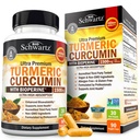 Curcumine curcumine avec extrait de poivre noir 1500mg - Supplément curcuma ultra-potent à haute absorption avec 95% Curcuminoides et BioPerine - Capsules Tumériques non OGM pour le soutien des articulations - 90 Capsules
