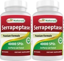 Best Naturals Serrapeptase 40000 SPUs 180 Kapseln (180 Zähler (Pack von 2))