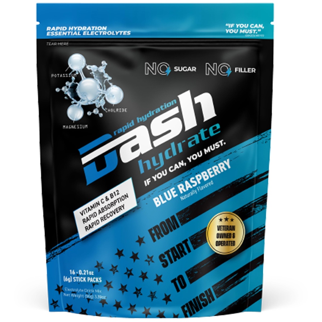 Schnelle Hydration Elektrolyt Getränke Mix Packets | Schnelle Absorption und Erholung mit Keine Zucker | Aktivieren Energie – Entgiften - Unterstützung |16 ct (Blaue Himbeere)