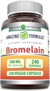 Erstaunliche Formeln Bromelain 500mg 2400 GDU, Veggie Kapseln | Non-GMO | Gluten Free | Made in USA | Ideal für Vegetarier (240 Count)