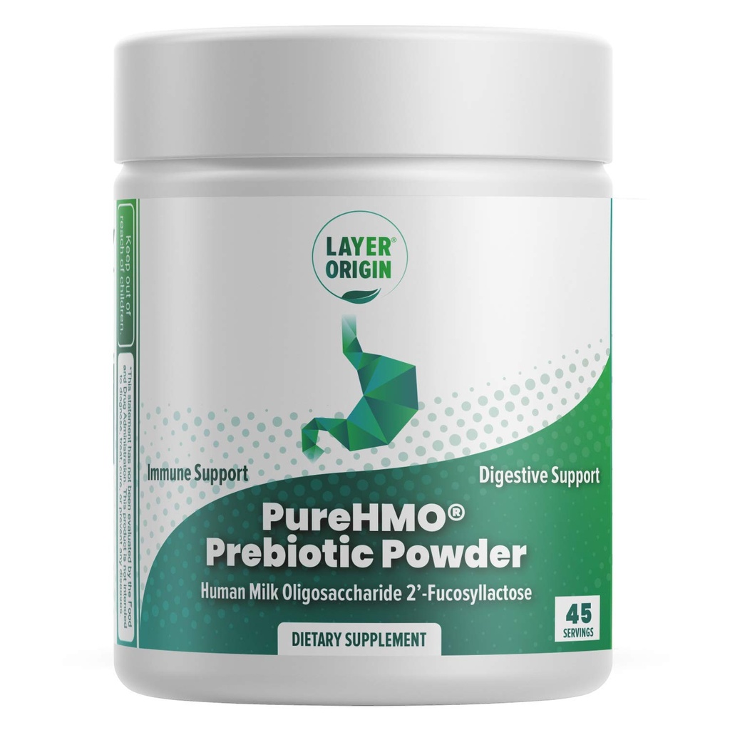 Layer Origin | PureHMO Human Milk Oligosaccharid (HMO 2'-FL) Prebiotic Fiber Powder - Feed 200 Billion Probiotics/Scoop, 45 Servietten