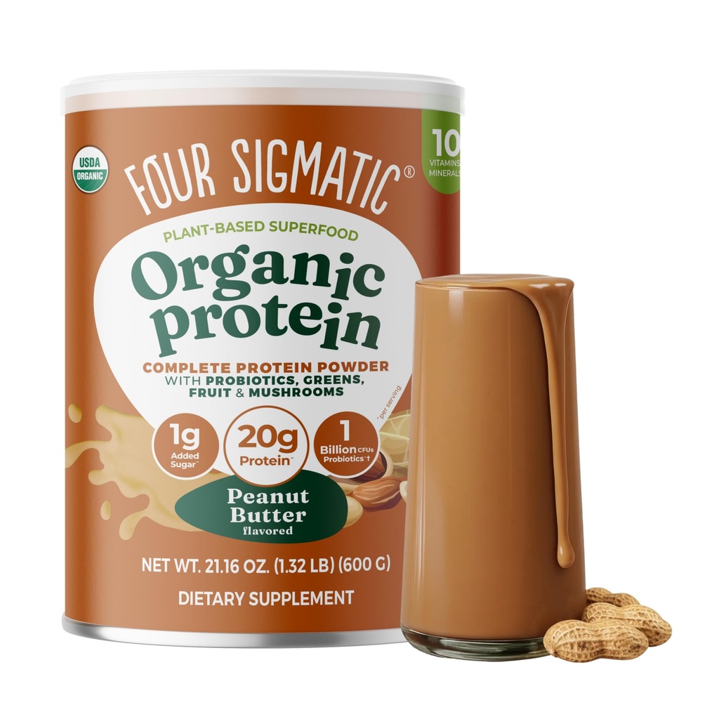 Quatre protéines organiques sigmatiques à base végétale de poudre de beurre d'arachide avec la Mane de Lion, Chaga, Cordyceps et plus d'informations Protéines végétales propres élevées pour la fonction cérébrale et le soutien immunitaire