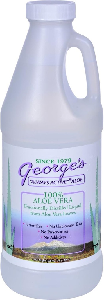 Georges Aloe Vera - Bitter Free - Keine Konservierungsstoffe - 100 Prozent Aloe Vera - 32 fl oz (Pack mit 4)