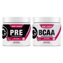 Blaireau de miel pré-entraînement poudre et BCAA acides aminos poudre bundle de beta Alanine, caféine et vitamine C + électrolytes de végétal Kéto sans sucre et paléo pour les hommes et les femmes de 30 portions (Berry sauvage)