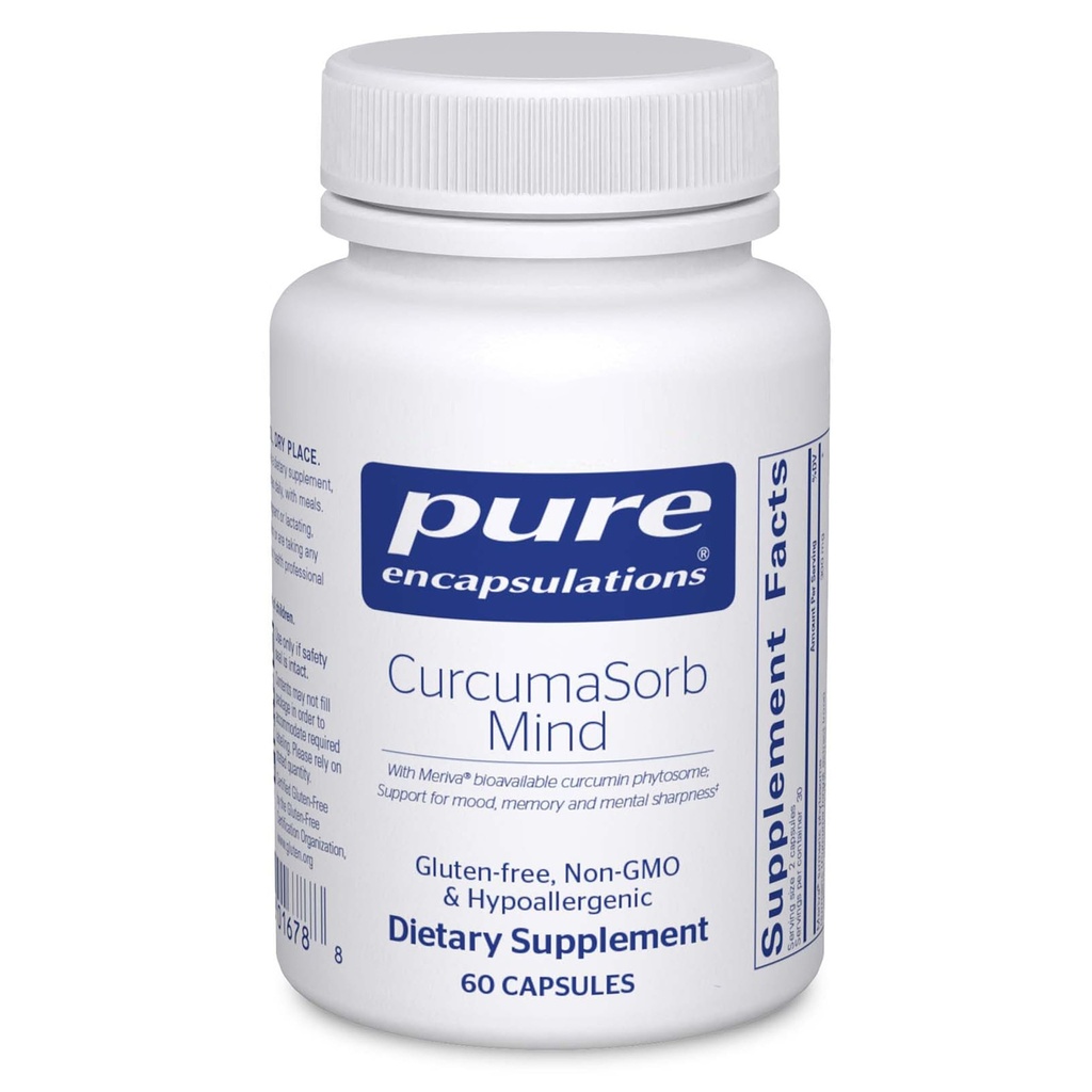 Pure Encapsulations CurcumaSorb Mind | Ergänzung zu Gedächtnis, Schärfe und kognitive Funktion* | 60 Kapseln