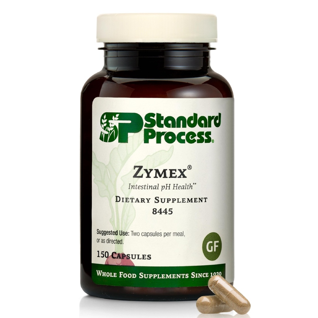 Standard Prozess Zymex Kapseln - Verdauungshilfe - Unterstützt Darmgesundheit & Balanced pH - Gut Health Supplement mit Reisbran, spanische Moos, Karotten & Beets - Non-Dairy - 150 Kapseln