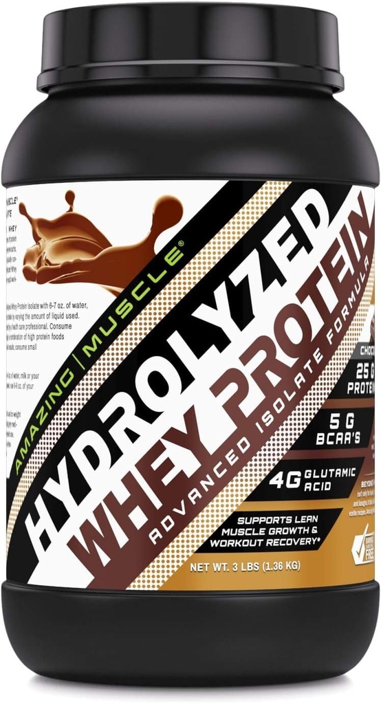 Isolate de protéines de lactosérum hydrolysée ultra pure du muscle * soutient la croissance musculaire maigre et la récupération rapide (chocolat)