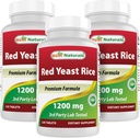 Meilleurs produits naturels Riz de levure rouge 1200 mg (non-OGM) 120 comprimés (120 Nombre (paquet de 3))