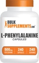 BulkSupplements.com L-Phenylalanin Kapseln - Phenylalanin Ergänzung, L-Phenylalanin 500mg - Glutenfrei, 1 Kapsel pro Servierung, 240 Kapseln (Pack von 1)