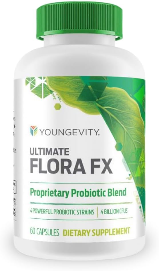 Youngevity Ultimate Flora FX Probiotique Supplément - 4 bouteilles 60 capsules par bouteille