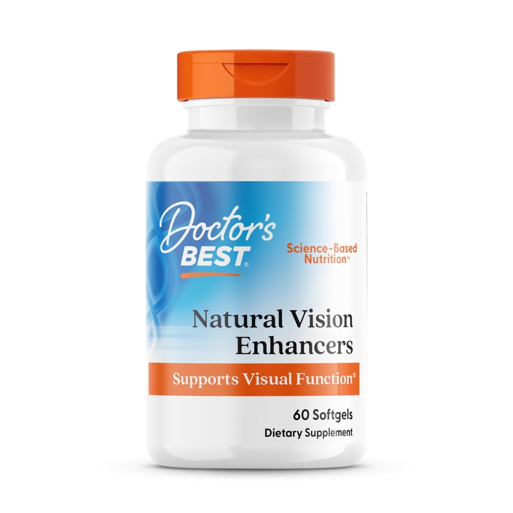 Doctor's BEST Natural Vision Enhancers enthalten Lutemax 2020, unterstützt Augengesundheit, Sharper Vision, hilft, Blaulicht auszufiltern, 60 Softgels