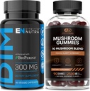 EFFECTIVE NUTRA DIM Ergänzung 300mg & Pilzgummis 2500mg - Extra Strength DIM + Pilz-Komplex für Estrogen Hormon Balance, Behandlung von Akne & PCOS, Immununterstützung & Energie