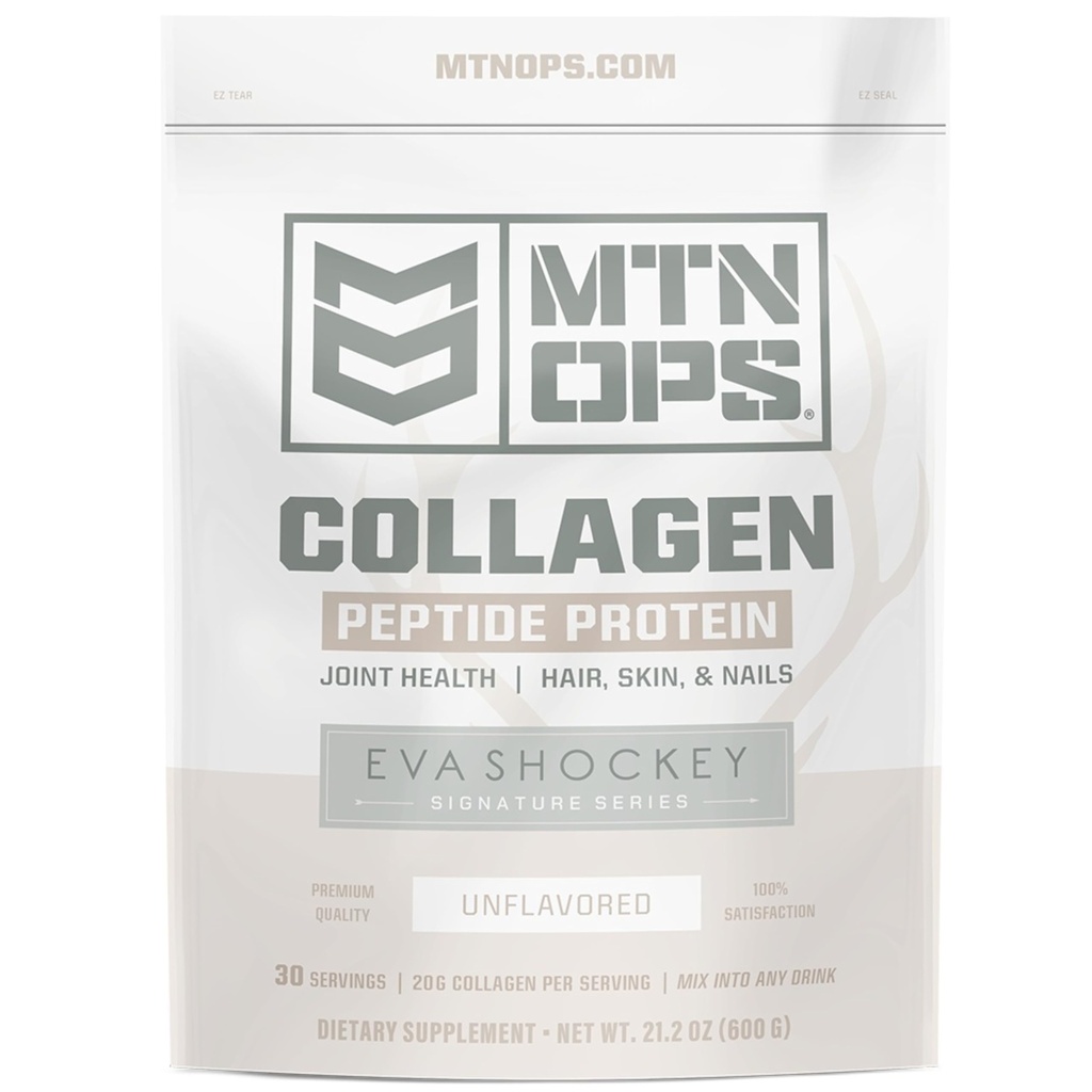 MTN OPS Collagen Peptide Protein Powder by Eva Shockey's Signature Series, 20g Non aromatisé Collagen Peptide Protein par portion, Zéro Sucre, Paléo Friendly, 30 portions, 21.2 Ounce