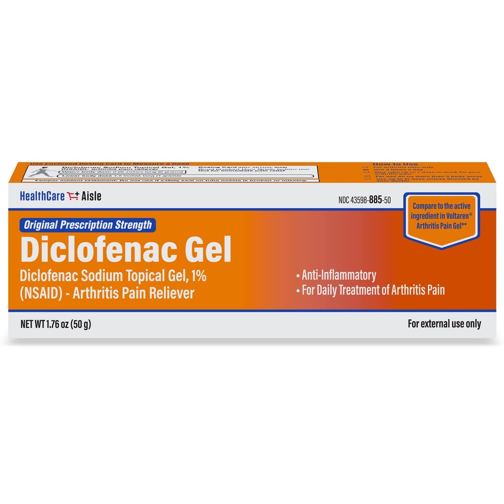 HealthCareAisle Diclofenac Gel, 1%, Arthrite Douleur Relief - 50 g tube - Dureté originale sur ordonnance (AINS)