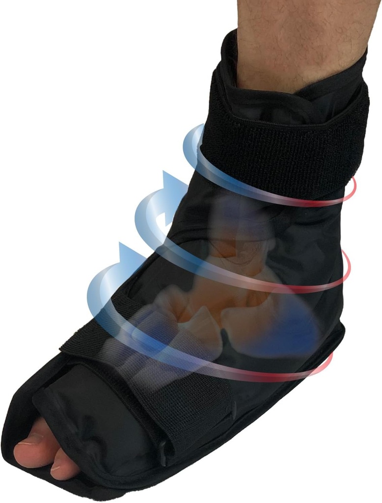 Soulagement de la douleur du pied et de la cheville Enveloppe de gel chaud/froid - Soulage efficacement les douleurs et les douleurs du pied et de la cheville à l'aide d'enroulement de glace de gel de compression - chauffé ou refroidi, cible toutes les zones de la cheville et du pied - grand