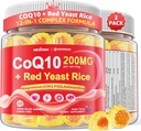 CoQ10 Gummi für Erwachsene - Sugar Free CoQ10 100mg/200mg w/ Magnesium, Ashwagandha, Methyl Vitamine B9, B12, B6, Black Pepper, High Absorption CoQ10 Supplement - Energy, Antioxidant, Relax & Bone,2Pack