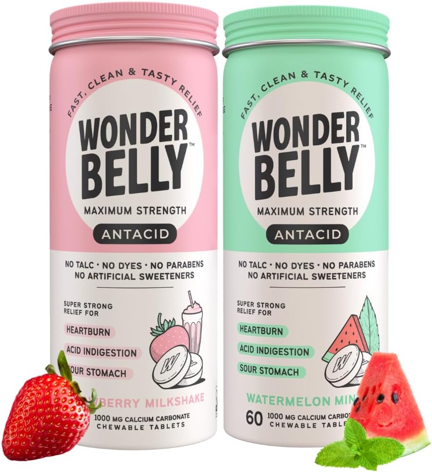 Comprimés antiacides à croquer Mélanger des brûlures d'estomac efficaces et un soulagement instantané de l'indigestion acide, une force maximale (shake de lait et menthe de pastèque)