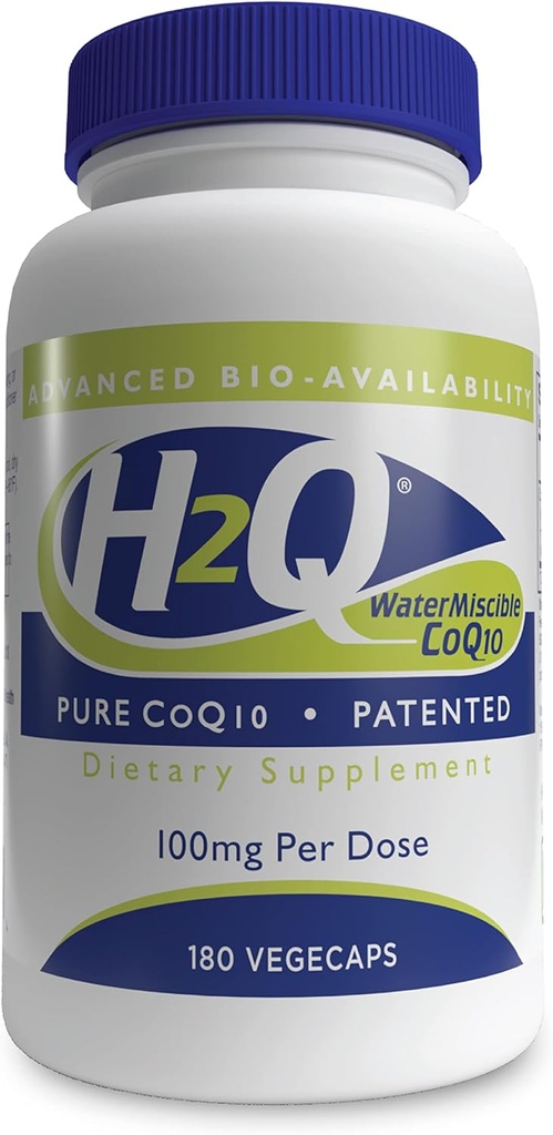H2Q CoQ-10 mit 8X höhere Absorption über den Standard Q-10 | Klinisch untersucht | Herz-Kreislauf- und Mitochondrien-Funktionsunterstützung | Vegan zertifiziert | Non-GMO von Health Thru Nutrition (Pack von 180)