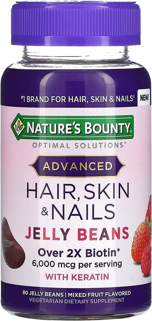 Nature's Bounty avancé cheveux, peau, et ongles Jelly Beans 80ct, 1 ea