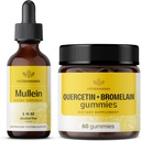 HERBAMA Mullein Leaf Extract and Quercetin Gummies Kit - Bündel von Mullein Leaf Tropfen 2 oz und 800 mg Quercetin mit Bromelain Gummies - Vegan, Non-GMO, Alkoholfrei - 2 Pack
