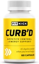 FITKICK Capsules Curb-D – Support, énergie et focus sans prescription avec extraits naturels – Cétones de framboise, haricots verts et agrumes Aurantium – 60 Capsules Vegan