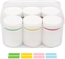 Bunte leere Kunststoff Pillen Flasche Organizer mit Etiketten Medizin Vitamin Flasche chemische Behälter mit Kappen, 6pcs (100ml)