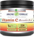 Erstaunliche Formeln Vitamin C (Ascorbinsäure) 8 Oz Pulverergänzung | 1 Gramm pro Servieren | 226 Servierungen | Non-GMO | Glutenfrei | Made in USA