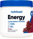 Nutricost Energy Drink Powder (Grape) (60 Servierungen) - Pre Workout Supplement mit natürlichen Aromen - Non-GMO, Glutenfrei