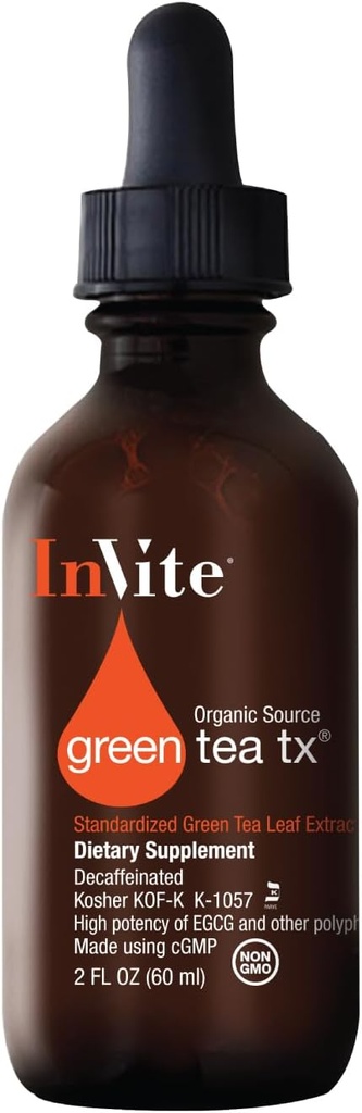 Inviter Santé Thé vert Tx® - soutient la santé immunitaire - combine l'extrait de thé vert et la vitamine C - Un goutte à goutte a la puissance antioxydante jusqu'à deux tasses de thé vert - 2 onces fluides