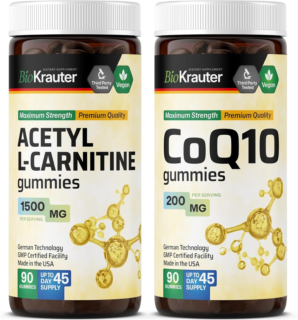 BIO KRAUTER Acetyl L-Carnitin 90 Gummi & CoQ10 90 Gummi