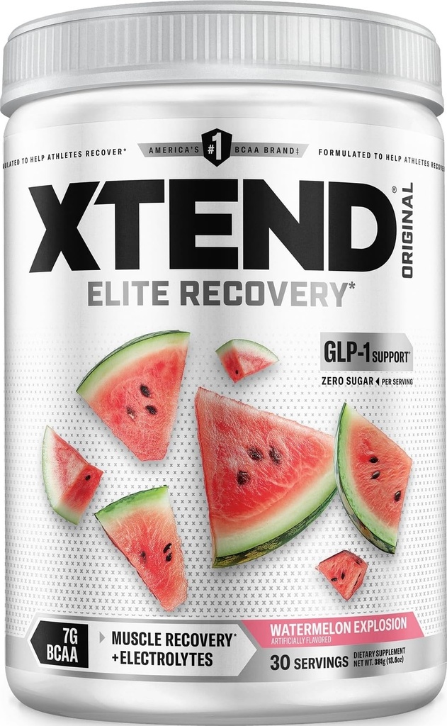 Xtend Original BCAA Powder, 7g BCAAs und 2,5g L-Glutamin für Muskel-Recovery Hydration und Lean Muscle, Sugar Free Intra and Post Workout Drink mit Elektrolyten, Watermelon Explosion, 30 Servierungen