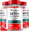 (3 Pack) Keto Spell ACV Gummies, KetoSpell Keto ACV Advanced Weight Loss Formula, All Natural Apple Cider Vinegar 1000MG, KetoSpell Keto + ACV Supplement, Gomitas Reviews (180 Gummies)