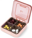 Daily Pill Organizer, 4-Compartment Portable Medicine Box, Reisekompartments, Moisture Proof Small Pill Case für Pocket Purse, Daily Pill Holder Container