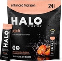 Halo Hydration Elektrolyt-Pulver-Packets – Pfirsich - 24 Portionen (jeweils 5g) - Bio-Hydrauerei-Getränk mit niedrigem Zucker + essentielle Vitamine + Mineralstoffe - Vegan