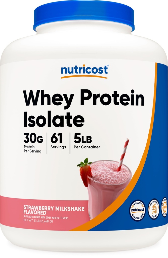 Nutricost Molkenproteinisolat (Erdbeermilchshake) 5LBS