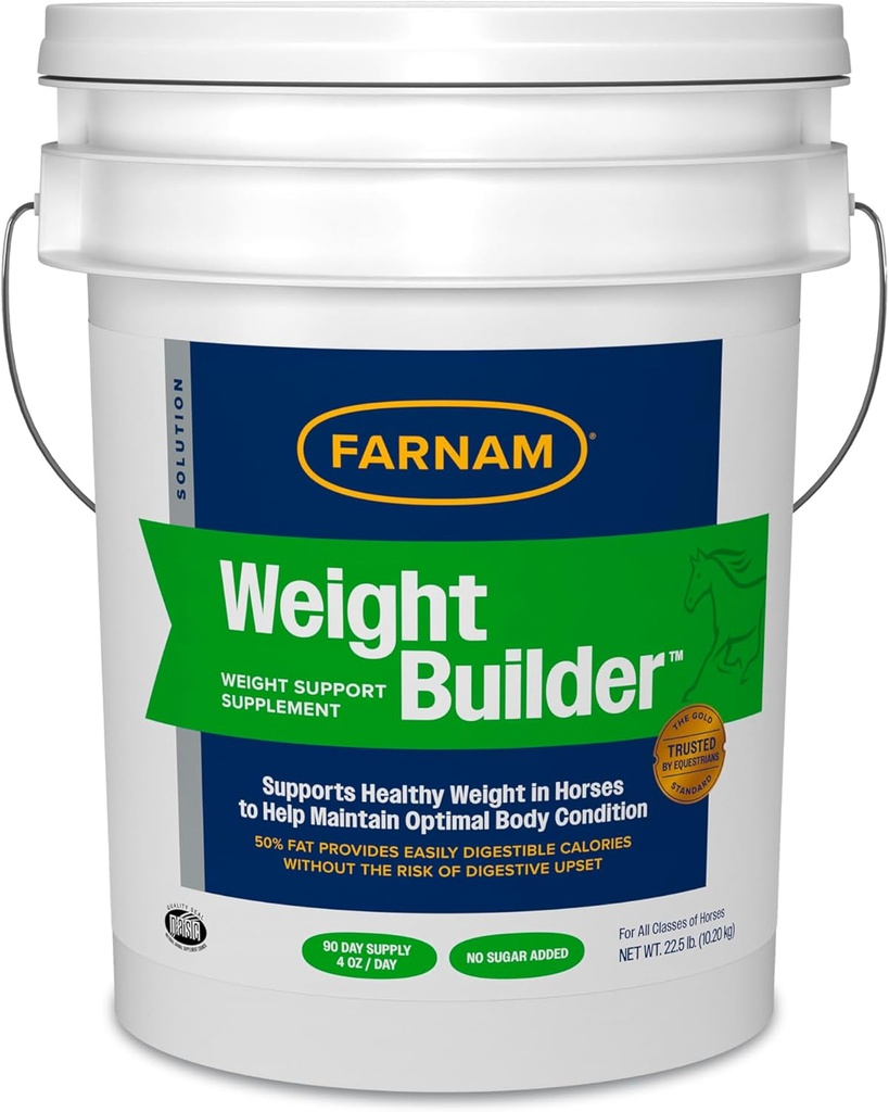 Farnam Gewicht Builder Unterstützung Ergänzung für Pferde, Hilft, Optimales Gewicht und Körper Zustand, 22.5 lb., 90 Tage Versorgung