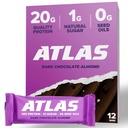Atlas Bar – 20g Protein, 1g Zucker, 0g Samenöle, 0g Künstliche Süßungsmittel (Dark Chocolate Almond, 12 Count)