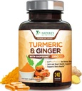 Kurkuma Ergänzung 1950mg - 95% Curcuminoide mit Organic Turmeric & Ginger, BioPerine Black Pepper für beste Absorption, Nature's Vegan Joint Support, Non-GMO, Bottled in USA - 240 Kapseln