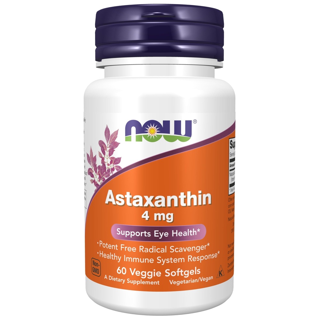 JETZT Nahrungsergänzungsmittel, Astaxanthin 4 mg, Features Zanthin®, Unterstützt Augengesundheit*, 60 Veg Softgels