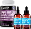 Liquid Collagen Biotin (2pk) und Nitric Oxide (1pk) Supplement Bundle - Potente Vitamine für Haar, Haut, Nägel, Herz, Kreislauf und Lipid-Unterstützung - Non-GMO, Vegan, Gluten-frei